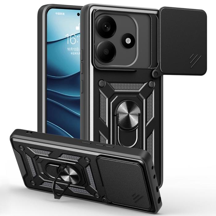 Bild 1, Xiaomi Redmi Note 14 5G Skal CamShield Hybrid Ring Svart