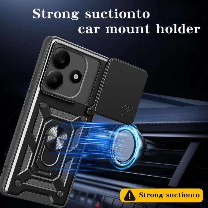 Bild 3, Xiaomi Redmi Note 14 5G Skal CamShield Hybrid Ring Svart