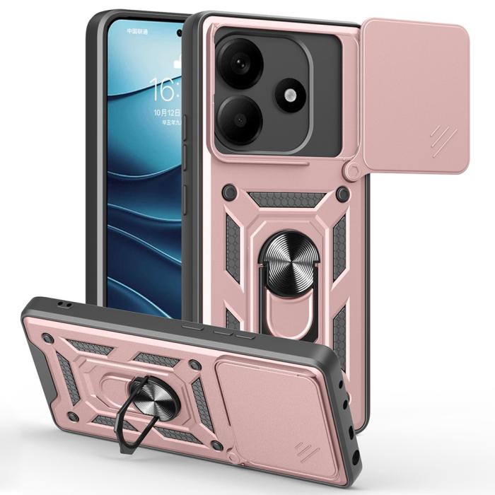 Bild 1, Xiaomi Redmi Note 14 5G Skal CamShield Hybrid Ring Roséguld