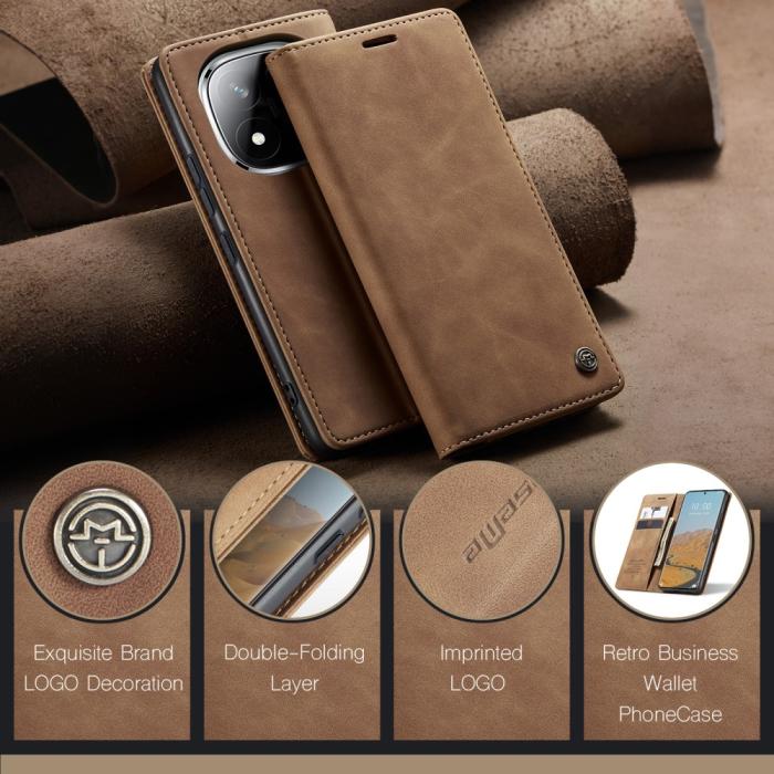 Bild 5, CASEME Redmi Note 14 Pro/Pro Plus 5G Fodral Flip Retro Läder
