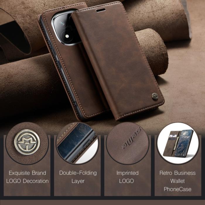 Bild 5, CASEME Redmi Note 14 Pro/Pro Plus 5G Fodral Flip Retro Läder