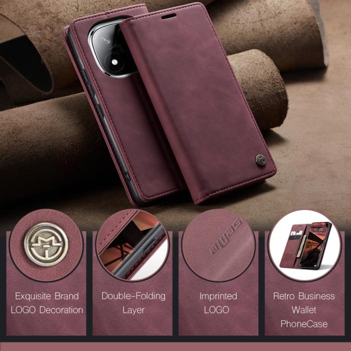 Bild 5, CASEME Redmi Note 14 Pro/Pro Plus 5G Fodral Flip Retro Läder