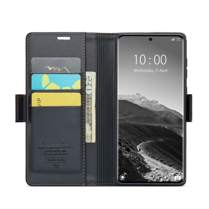 Bild 3, CASEME Redmi Note 14 Pro/Pro Plus 5G Fodral RFID Läder Svart