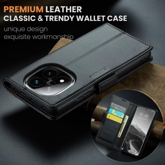 Bild 5, CASEME Redmi Note 14 Pro/Pro Plus 5G Fodral RFID Läder Svart