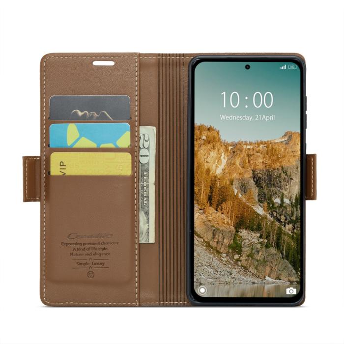 Bild 3, CASEME Xiaomi Redmi Note 14 5G Fodral RFID Läder Brun