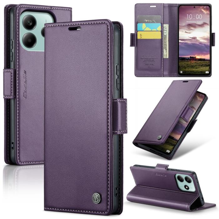 Bild 1, CASEME Xiaomi Redmi Note 14 5G Fodral RFID Läder Lila