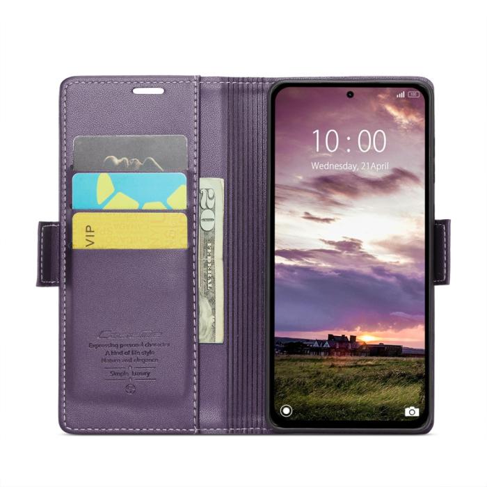 Bild 3, CASEME Xiaomi Redmi Note 14 5G Fodral RFID Läder Lila