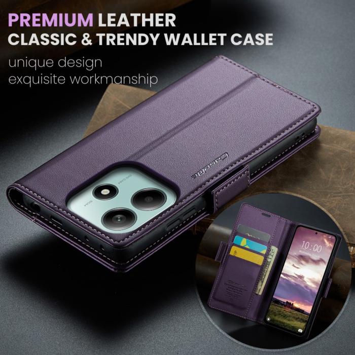 Bild 5, CASEME Xiaomi Redmi Note 14 5G Fodral RFID Läder Lila