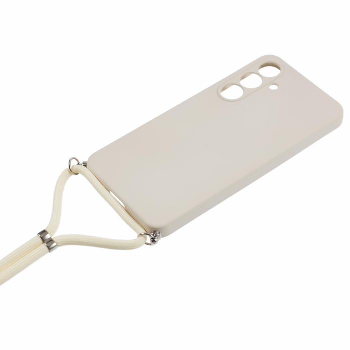 Bild 3, Samsung Galaxy S25 Skal TPU Med Mobilsnöre Beige