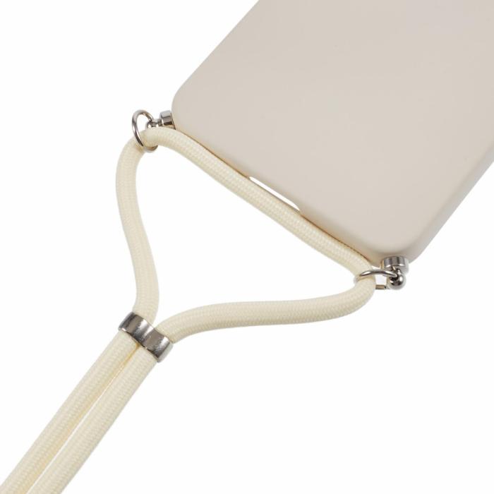 Bild 4, Samsung Galaxy S25 Skal TPU Med Mobilsnöre Beige