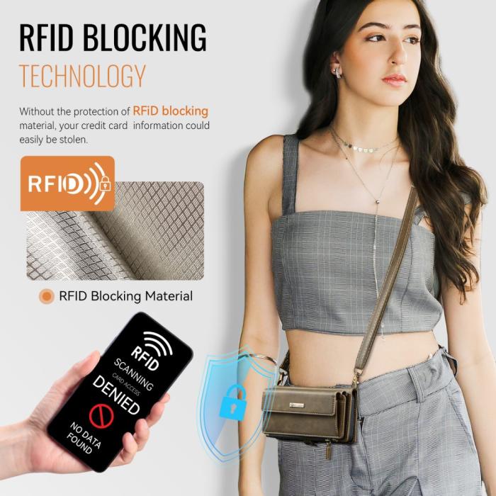 Bild 6, CASEME Galaxy S25 Fodral RFID Multifunktionell Läder Brun