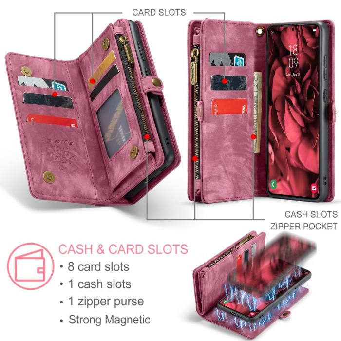 Bild 6, CASEME Galaxy S25 2in1 Fodral Multifunktionellt Röd