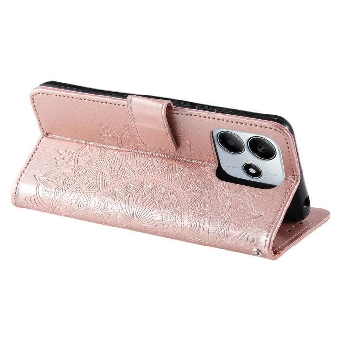 Bild 4, Xiaomi Redmi Note 14 5G Fodral Mandala Läder Roséguld