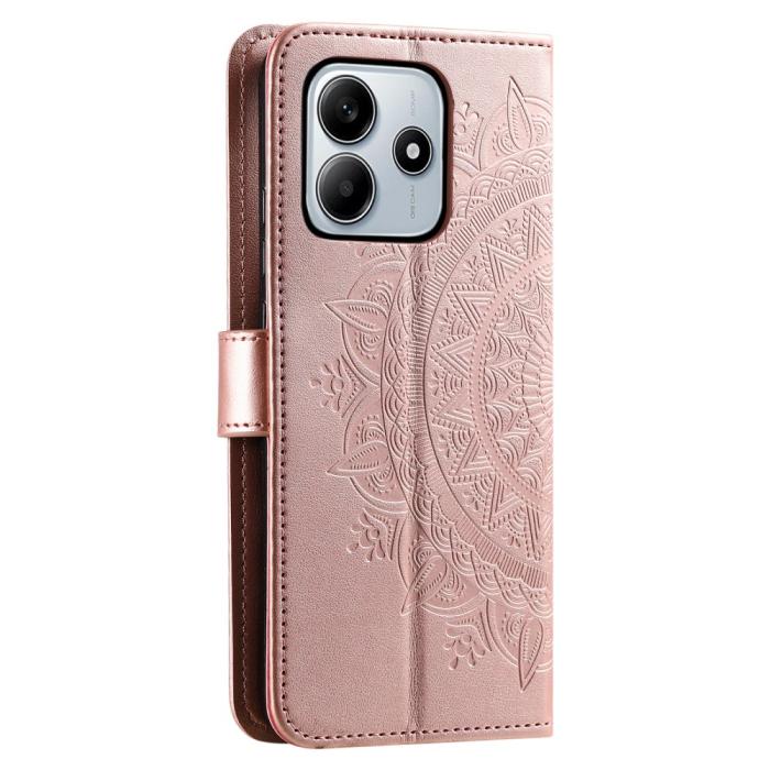 Bild 6, Xiaomi Redmi Note 14 5G Fodral Mandala Läder Roséguld