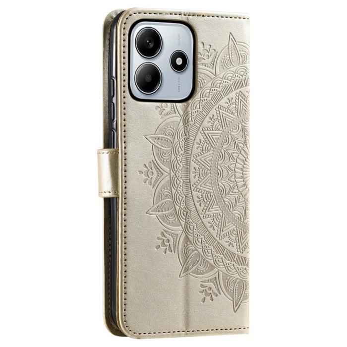 Bild 6, Xiaomi Redmi Note 14 5G Fodral Mandala Läder Guld