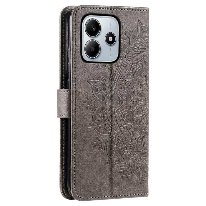 Bild 6, Xiaomi Redmi Note 14 5G Fodral Mandala Läder Grå