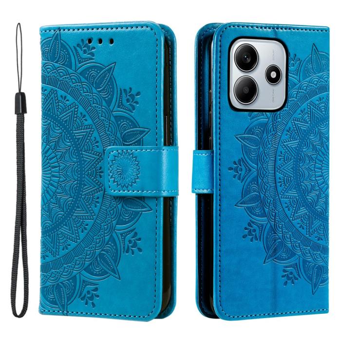 Bild 1, Xiaomi Redmi Note 14 5G Fodral Mandala Läder Blå