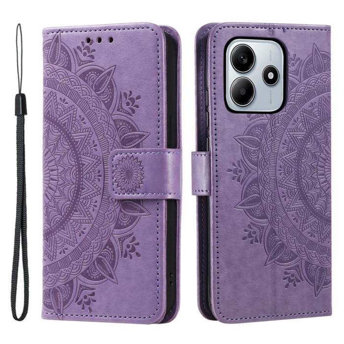 Bild 4, Xiaomi Redmi Note 14 5G Fodral Mandala Läder Lila