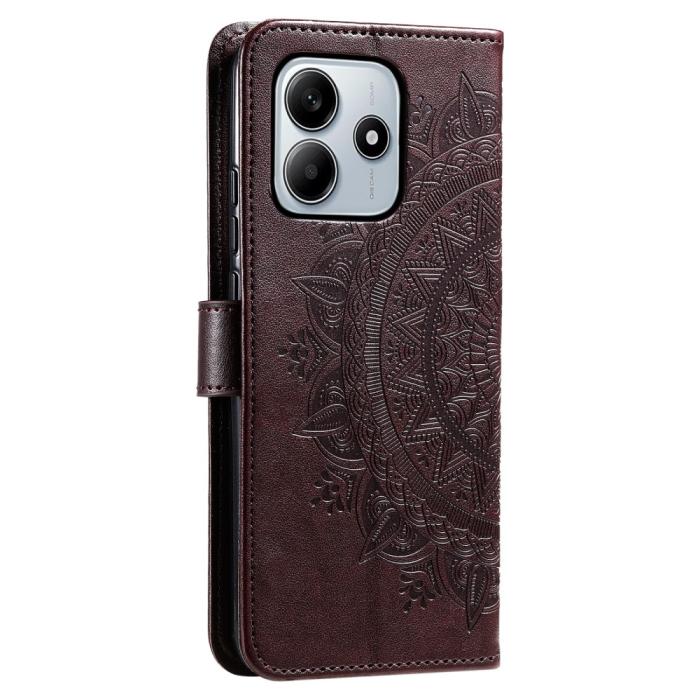 Bild 5, Xiaomi Redmi Note 14 5G Fodral Mandala Läder Brun