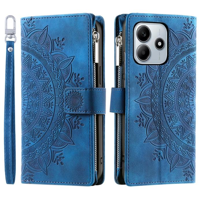 Bild 1, Xiaomi Redmi Note 14 5G Fodral Mandala Läder Blå