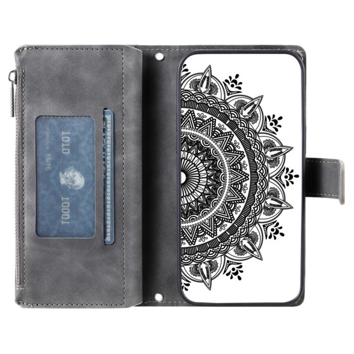 Bild 3, Xiaomi Redmi Note 14 5G Fodral Mandala Läder Grå