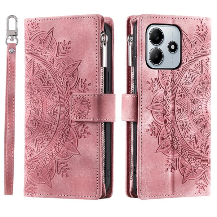 Bild 1, Xiaomi Redmi Note 14 5G Fodral Mandala Läder Roséguld