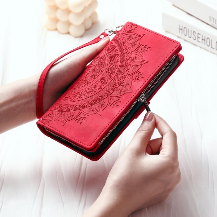 Bild 6, Xiaomi Redmi Note 14 Pro/Pro Plus 5G Fodral Mandala Röd
