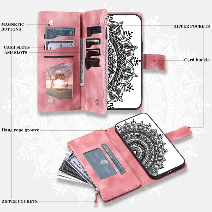 Bild 4, Xiaomi Redmi Note 14 Pro/Pro Plus 5G Fodral Mandala Roséguld