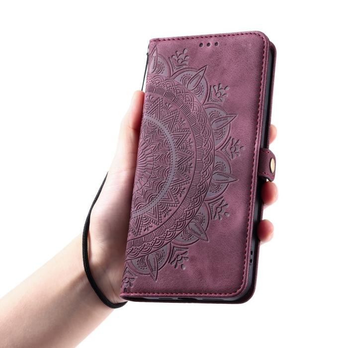 Bild 6, Xiaomi Redmi Note 14 Pro/Pro Plus 5G Fodral Mandala Vinröd