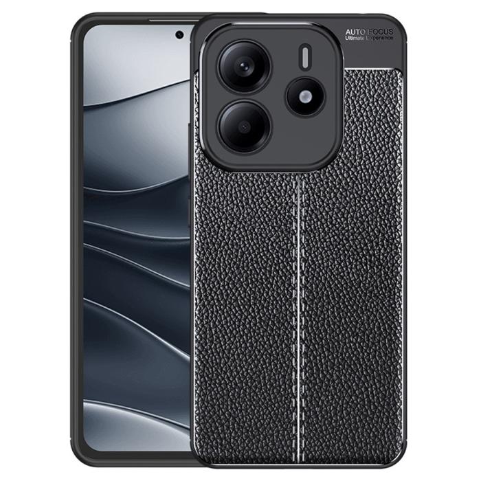 Bild 1, Xiaomi Redmi Note 14 4G Skal Litchi Textur Svart