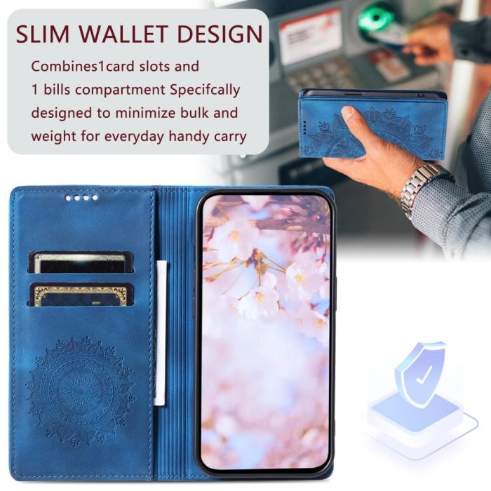 Bild 5, Xiaomi Redmi Note 14 4G Fodral Flip Mandala Läder Blå
