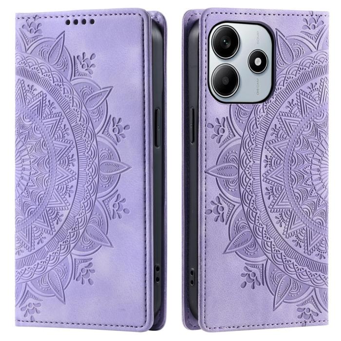 Bild 1, Xiaomi Redmi Note 14 4G Fodral Flip Mandala Läder Lila