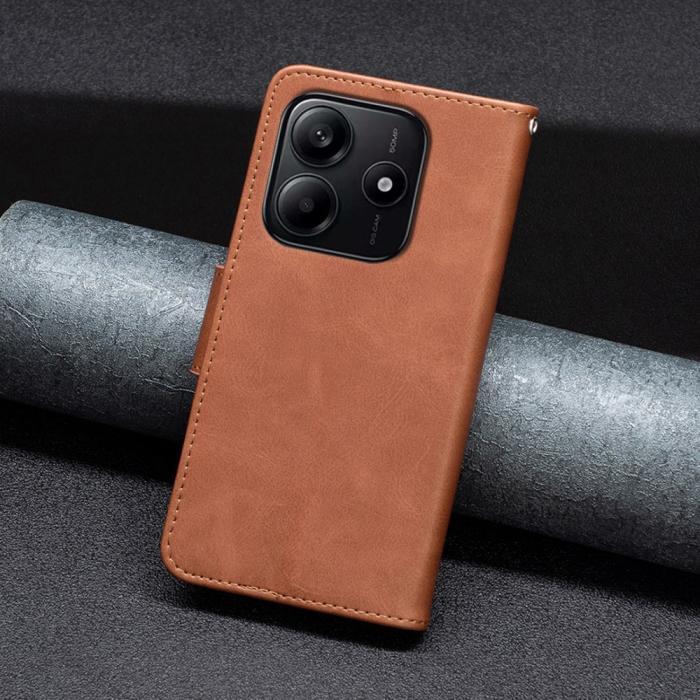 Bild 6, Xiaomi Redmi Note 14 4G Fodral Läder Solid Shark Brun
