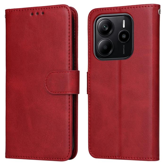 Bild 1, Xiaomi Redmi Note 14 4G Fodral Läder Folio Röd