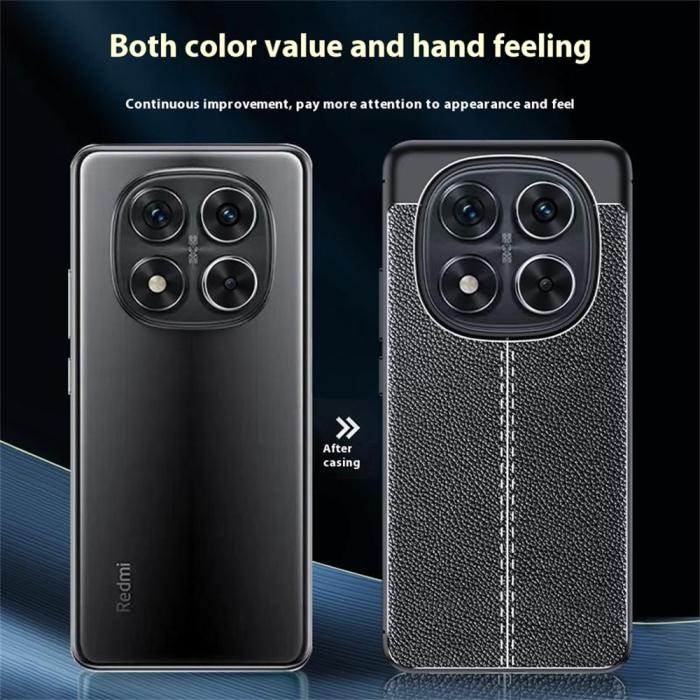 Bild 3, Xiaomi Redmi Note 14 Pro/Pro Plus 5G Skal Litchi Textur Svart