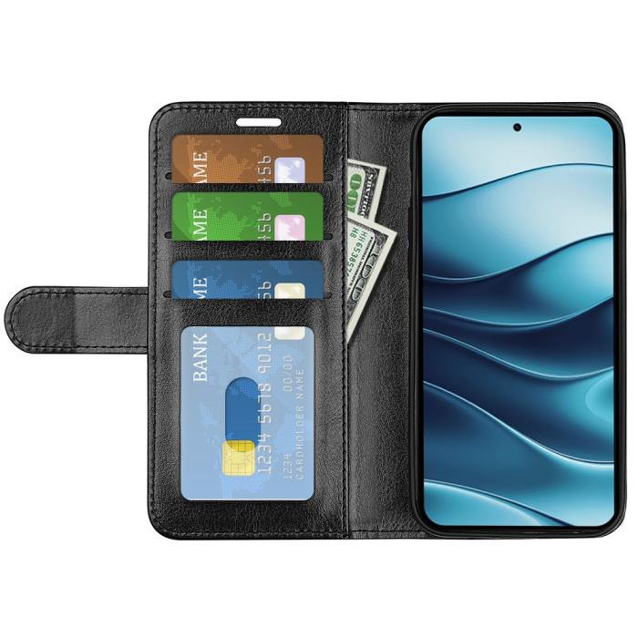 Bild 2, Xiaomi Redmi Note 14 4G Fodral Crazy Horse Läder Svart