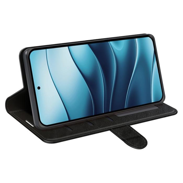 Bild 3, Xiaomi Redmi Note 14 4G Fodral Crazy Horse Läder Svart