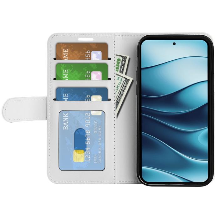 Bild 2, Xiaomi Redmi Note 14 4G Fodral Crazy Horse Läder Vit