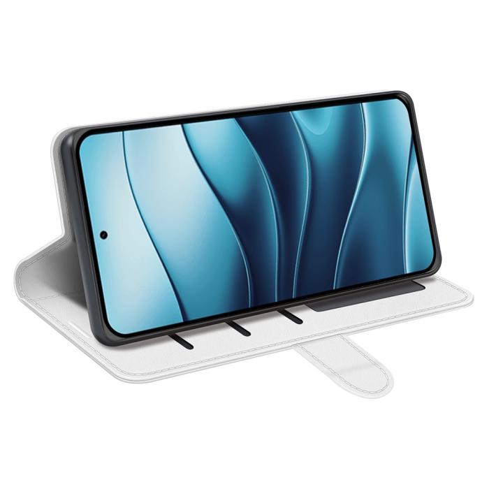 Bild 3, Xiaomi Redmi Note 14 4G Fodral Crazy Horse Läder Vit