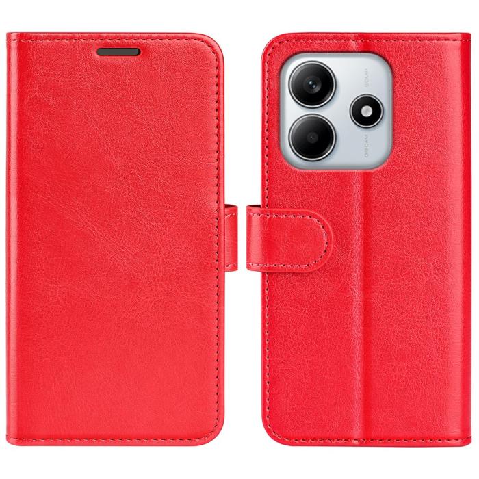 Bild 1, Xiaomi Redmi Note 14 4G Fodral Crazy Horse Läder Röd