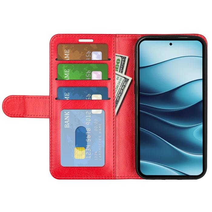 Bild 2, Xiaomi Redmi Note 14 4G Fodral Crazy Horse Läder Röd