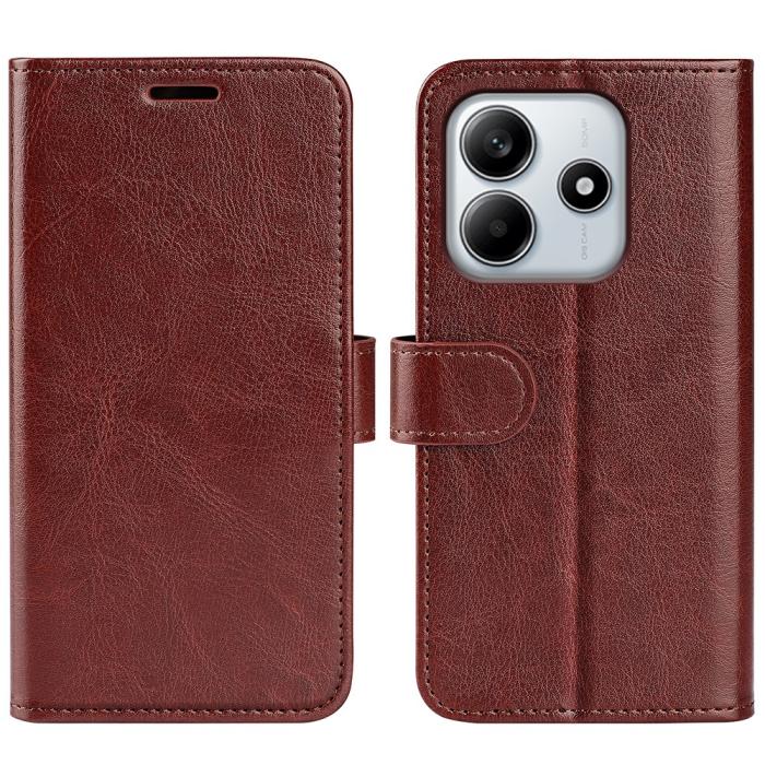 Bild 1, Xiaomi Redmi Note 14 4G Fodral Crazy Horse Läder Brun
