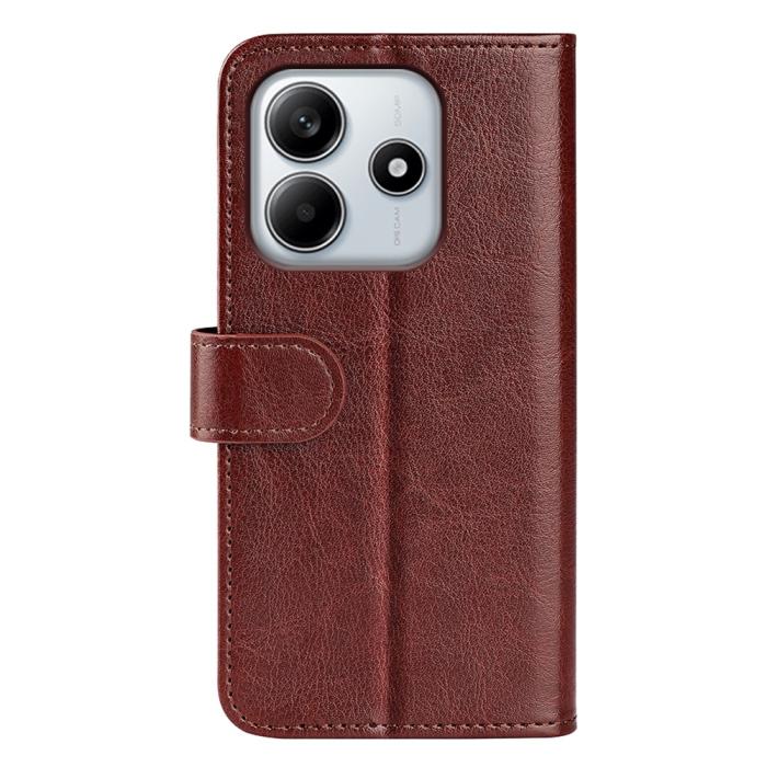 Bild 6, Xiaomi Redmi Note 14 4G Fodral Crazy Horse Läder Brun