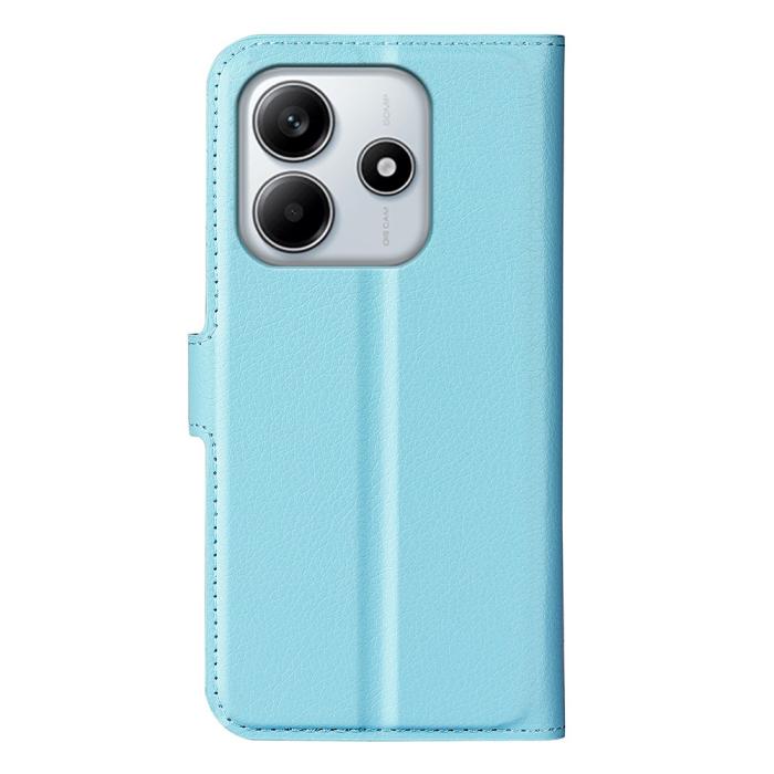 Bild 6, Xiaomi Redmi Note 14 4G Fodral Litchi Läder Blå