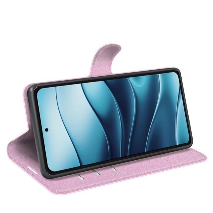 Bild 3, Xiaomi Redmi Note 14 4G Fodral Litchi Läder Ljus Rosa