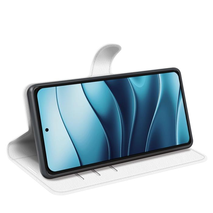 Bild 3, Xiaomi Redmi Note 14 4G Fodral Litchi Läder Vit