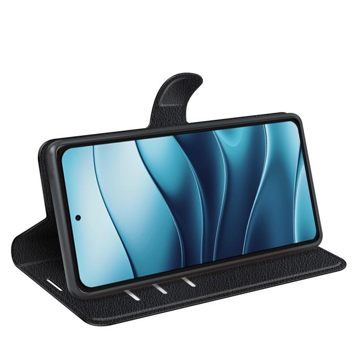 Bild 3, Xiaomi Redmi Note 14 4G Fodral Litchi Läder Svart