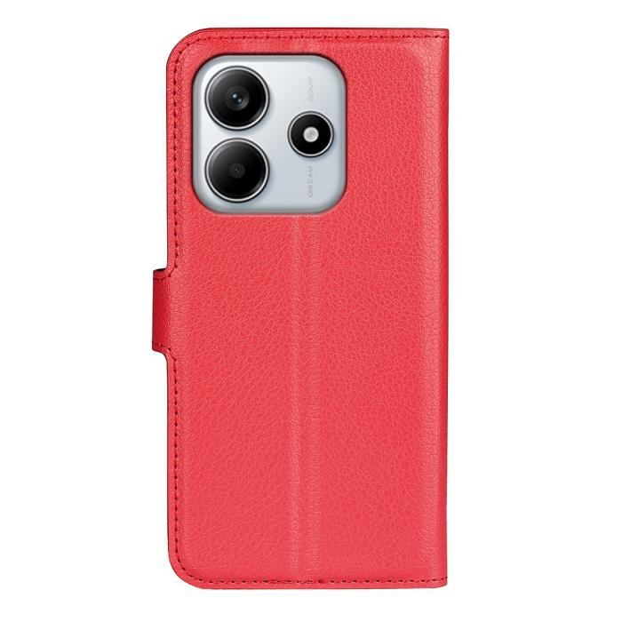 Bild 6, Xiaomi Redmi Note 14 4G Fodral Litchi Läder Röd