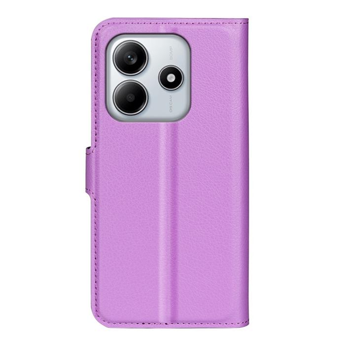 Bild 6, Xiaomi Redmi Note 14 4G Fodral Litchi Läder Lila