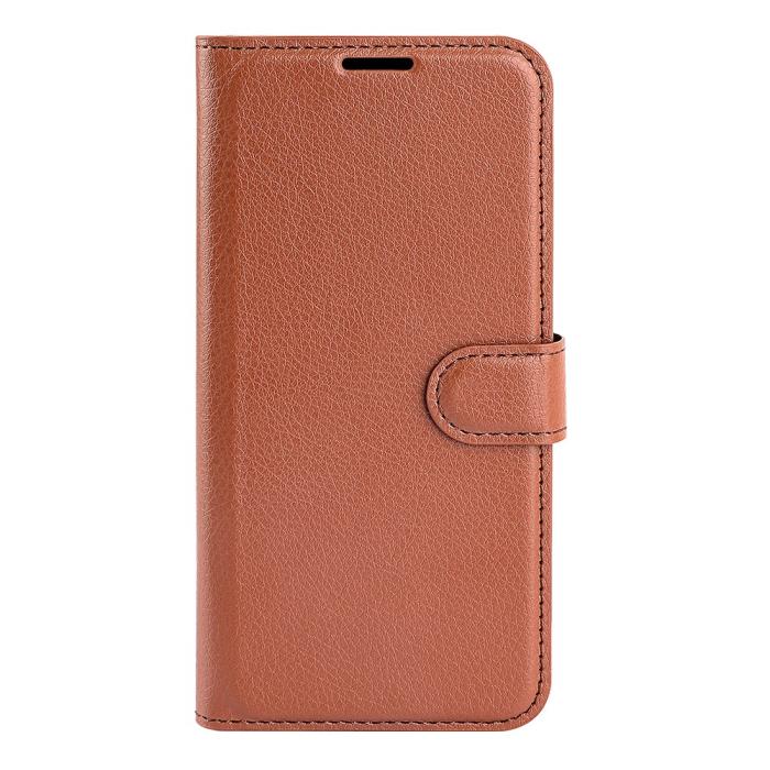 Bild 5, Xiaomi Redmi Note 14 4G Fodral Litchi Läder Brun